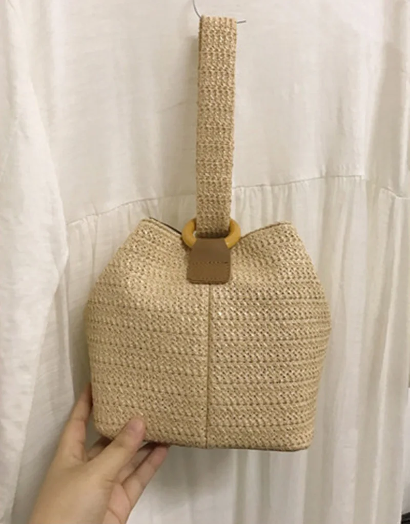 Women Summer Handbag INS Popular Female Fashion Straw Bags Lady Korean Hot Holiday Beach Tote Bag Travel Knit Bolsa SS3214 (6)