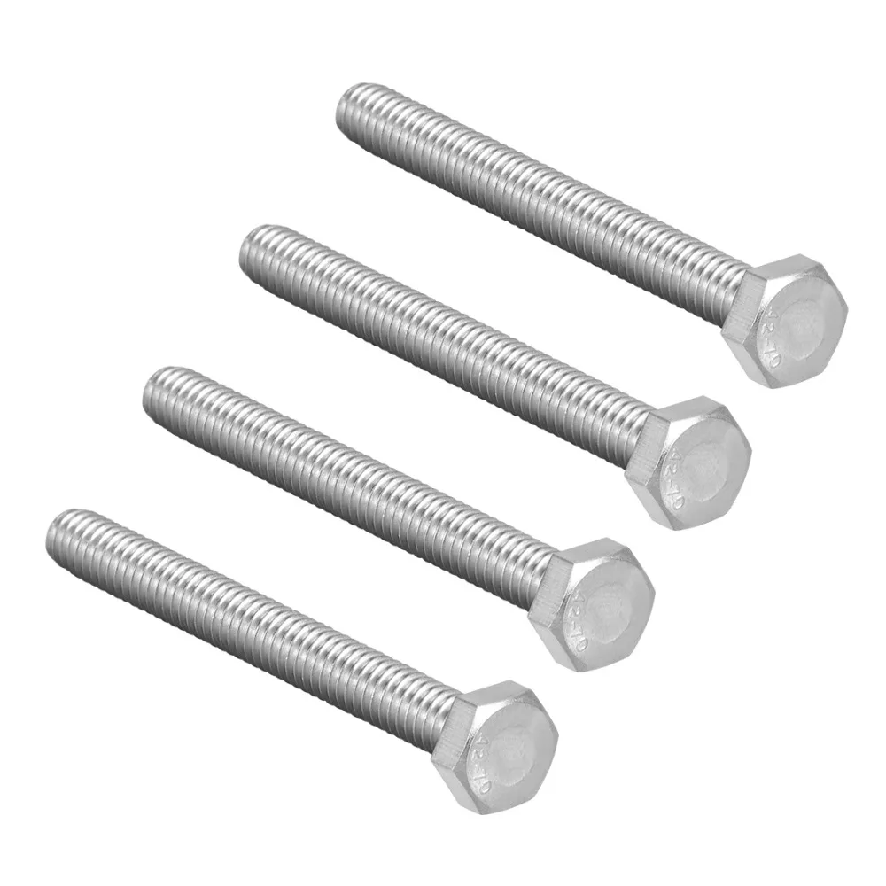 

UXCELL 4Pcs Bolts Metric M8x80/90mm 304 Stainless steel Hexagonal Head Screw Bolt Silver For Communication Equipment Hardware