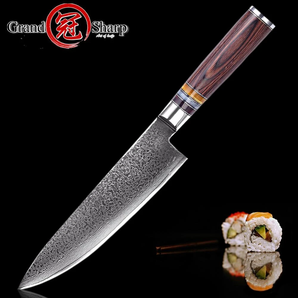 Grandsharp 67 Layers Japanese Damascus Knife Damascus Chef Knife Vg 10 Blade Damascus Kitchen Knife Pakka Handle Pro Knives New Damascus Chef Knife Damascus Kitchen Knifejapanese Damascus Knives Aliexpress