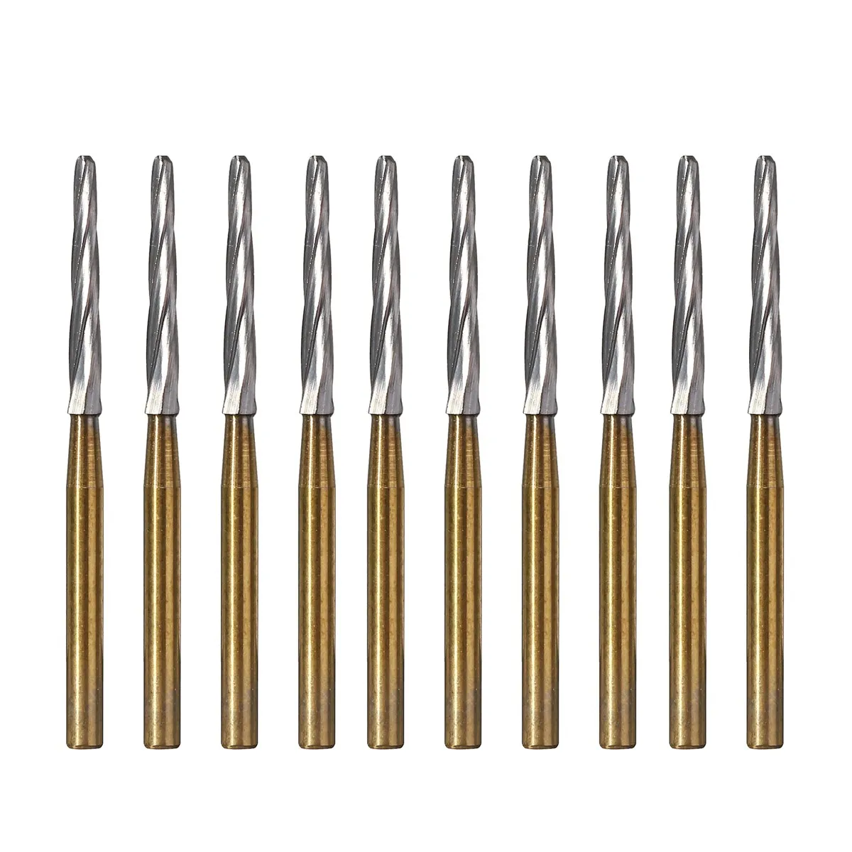 10pcs/set Dental Titanium Tungsten Steel Burs Endodontic Drill For High Speed Handpiece Bit FG