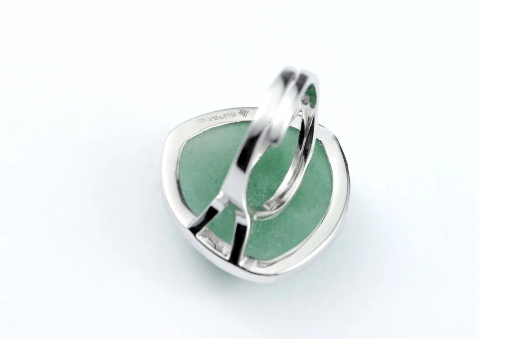 DORMITH 925 пробы серебряные кольца мечта натуральный камень зелёный авантюрин драгоценный камень кольца для женщин размер пальца rejustable