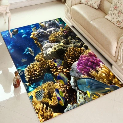 Еще тропические аквариумные под морские рыбы просмотра 3d принт Нескользящие из микрофибры Гостиная современные декоративные моющийся коврик