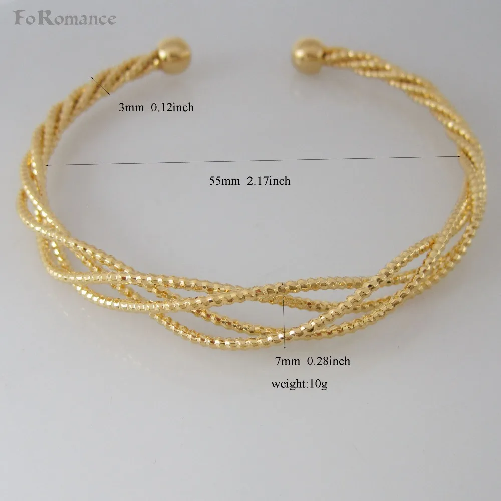 NEW TWIST ROPE CARVED SPARKLING BANGLE YELLOW GOLD GP OPENED SIZE 55 MM 2.17&quot BRACELET CAN FIT TO MOST | Украшения и