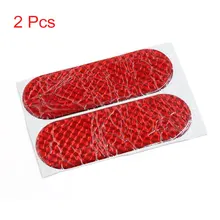 X Autohaux 12Cmx4cm Car Auto Exterior Reflector Decal Stick-On Reflective Sticker Red 2Pcs