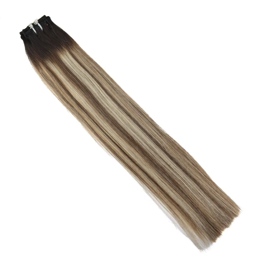 Moresoo машинка Remy человеческие волосы на заколках для наращивания черные# 1B выцветающие до коричневого#8 Выделенные светлые#24 9 шт./100 г