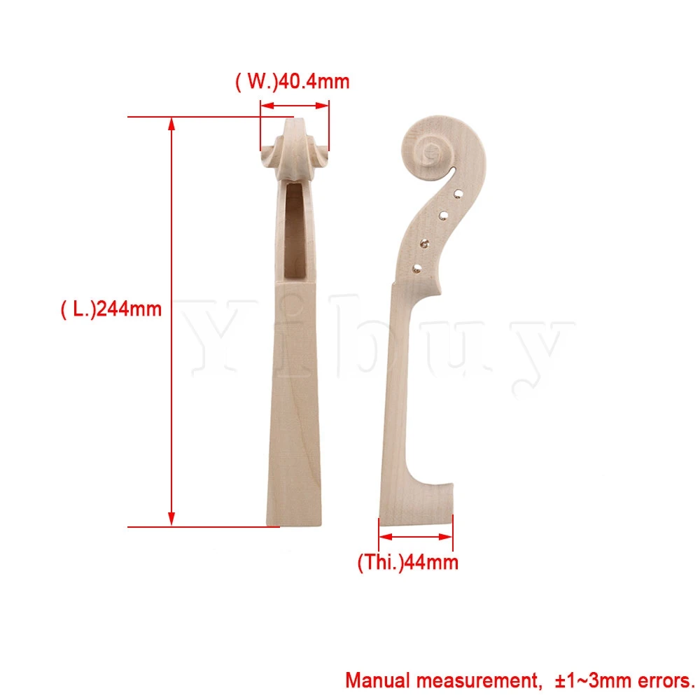 Yibuy 4/4 полноразмерная шея для скрипки ручной работы Клен деревянная скрипка