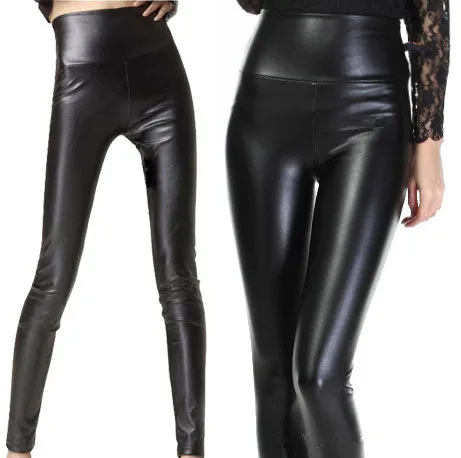 PADEGAO, женские сексуальные современные обтягивающие леггинсы из искусственной кожи, черные, коричневые однотонные леггинсы с высокой эластичной талией, обтягивающие кожаные женские леггинсы в стиле панк