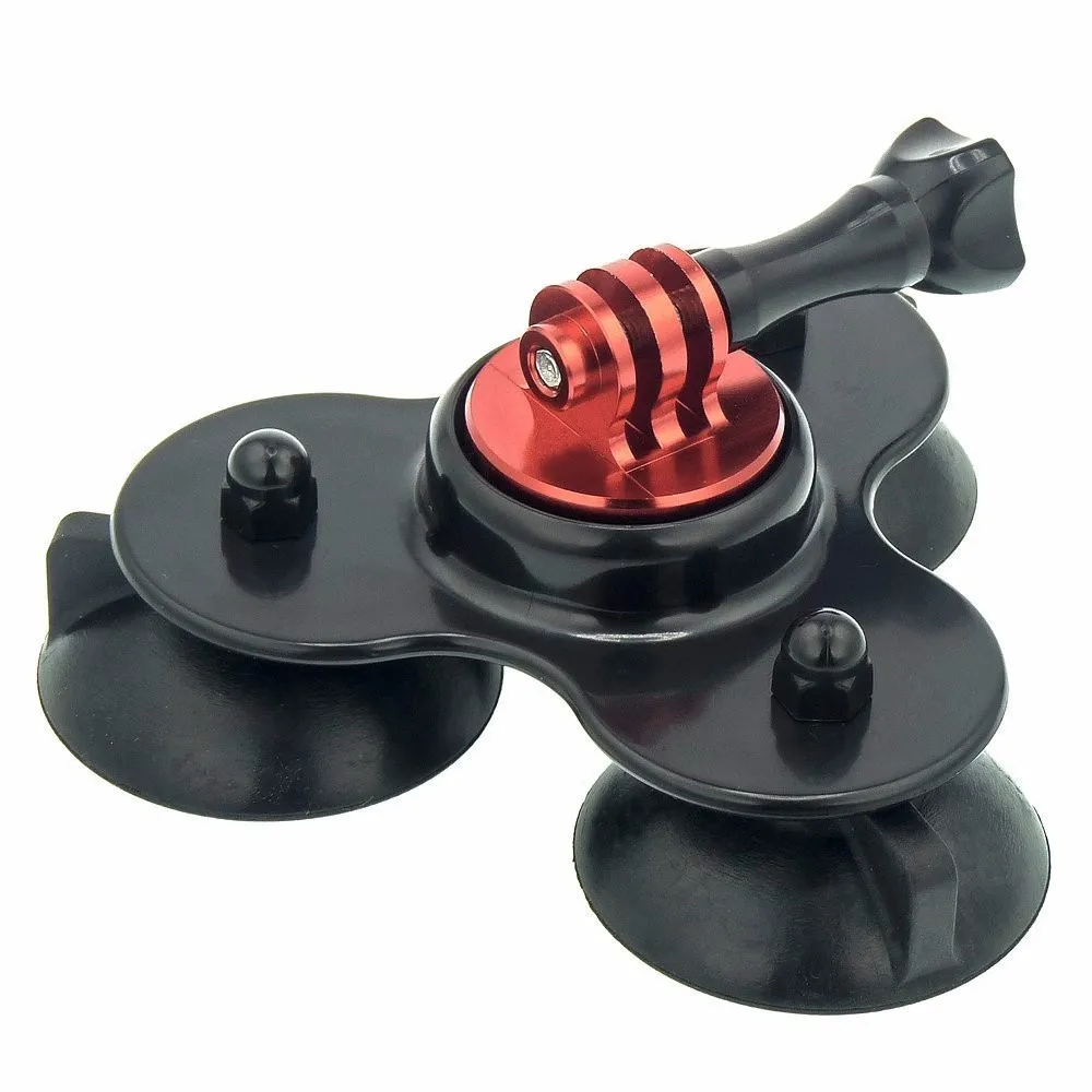 

New Low Angle Secure Tripod 3 Vacuum Car Camera Suction Cup Mount Base with CNC Screw for GoPro Hero 4 3+ 3 2 Xiaoyi SJCM