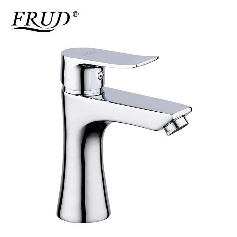 

FRUD New 1 Set Basin Faucets Single handle Basin Mixer Tap Bath Waterfall Bathroom Faucet Chrome Sink Water Crane Silver R10101