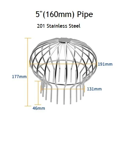 Крыша из нержавеющей стали сетка водосточная ПВХ труба вставка сливного фильтра фильтр листья канализационных стоков вставка крышка желоба - Цвет: 201-160mm