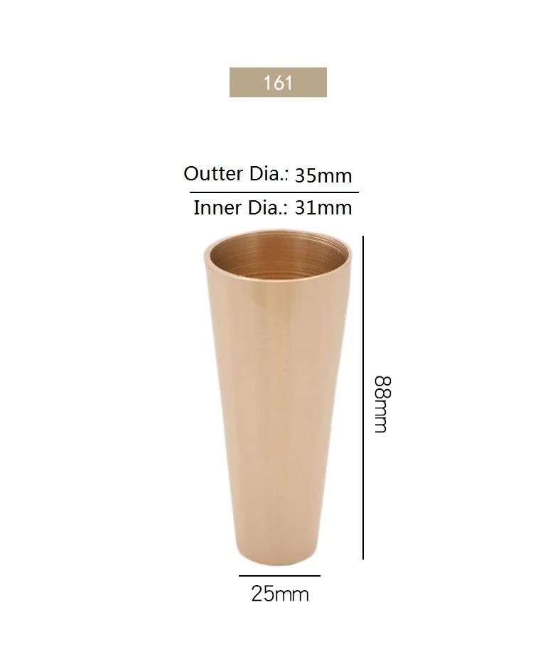 2 шт./лот металлический латунный наконечник крышки для середины века современный стол ноги конические - Цвет: 161