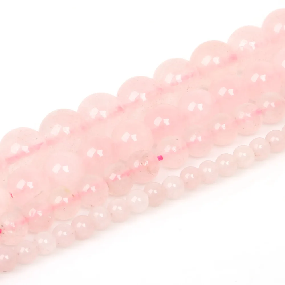 

4 6 8 10mm Natural Stone Beads Rose Pink Quartz Crystals Round Loose Stone Beads For Jewelry Making DIY Necklace Bracelet