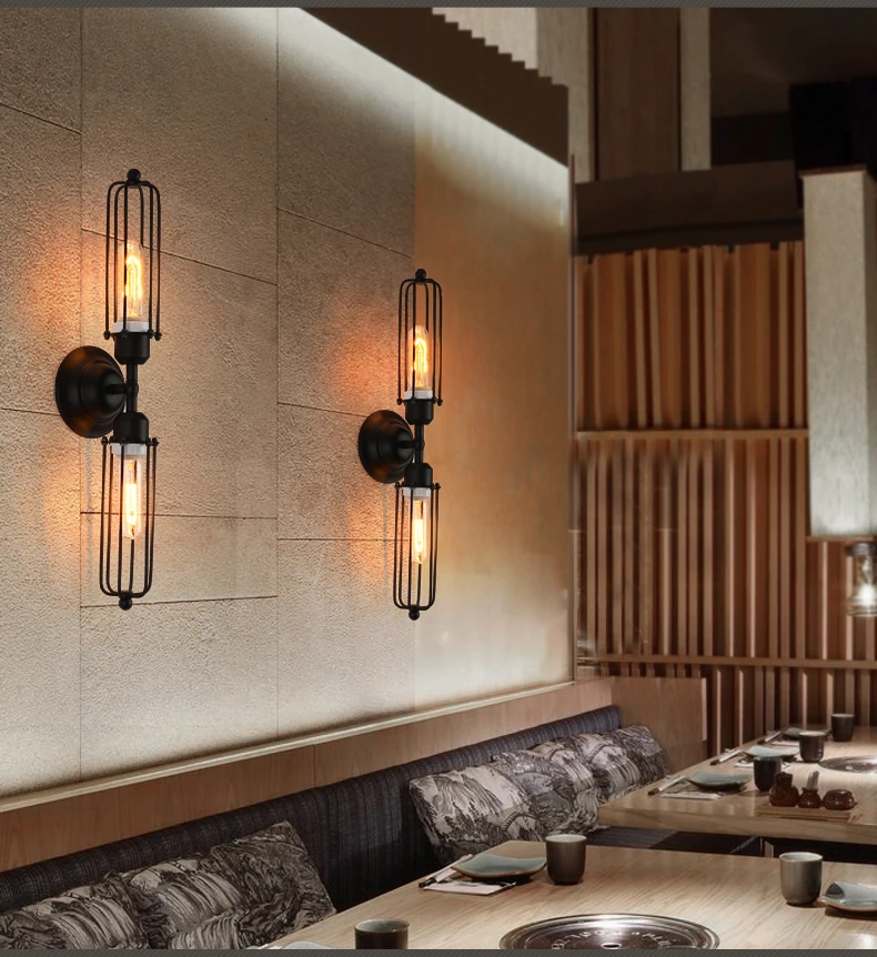  Loft Vintage Wall Lamps American Industrial Edison Lightis Bulb E27/ E26 Holder Bedside wandlamp be - 1000005854317