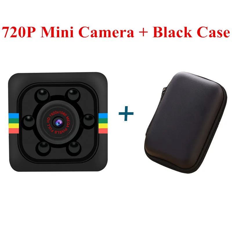 Новая мини-камера SQ11 PRO с датчиком 1080 P, Портативная Домашняя видеокамера для безопасности, открытая маленькая камера, скрытая камера ночного видения с датчиком движения - Цвет: 720P and Black case