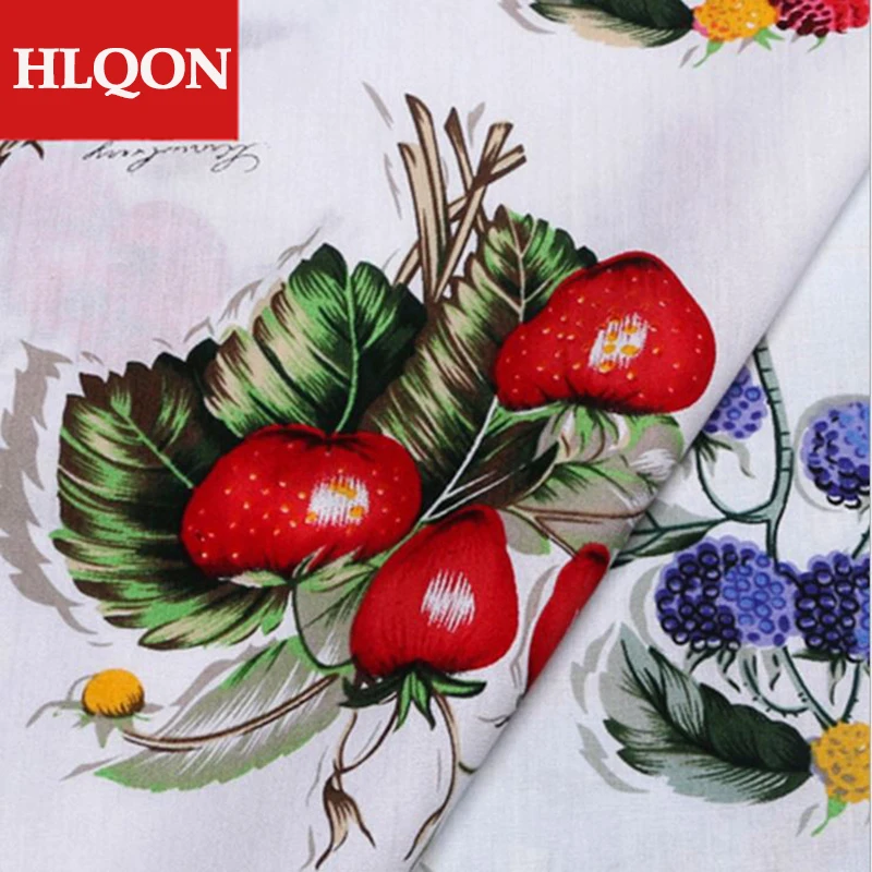 

100% cotton brocade soft comfortable strawberry tissue fashional fabric for patchwork baby clothing dress felt by 100x150cm