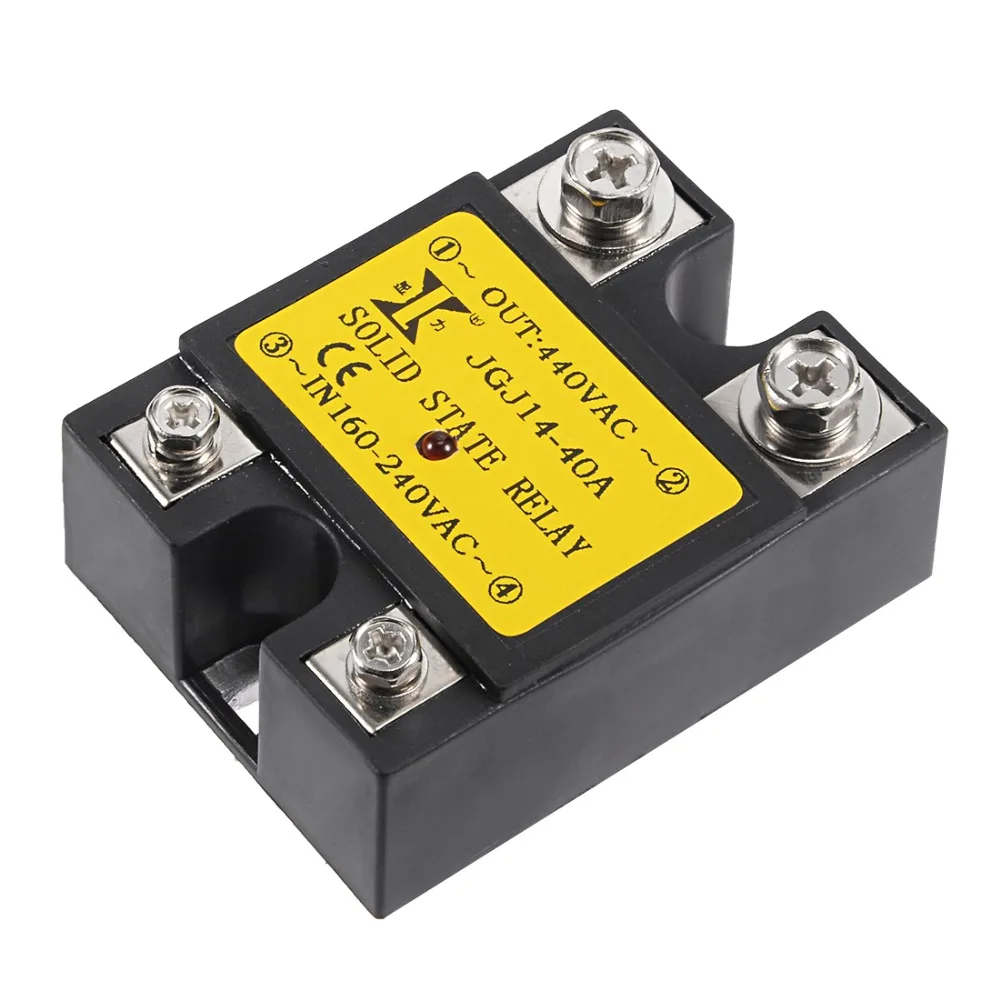 

UXCELL JGJ14 Relays AC 160-240V to AC 440V 40A Single Phase Solid State Relay Module Electrical Equipment Supplies AC to AC