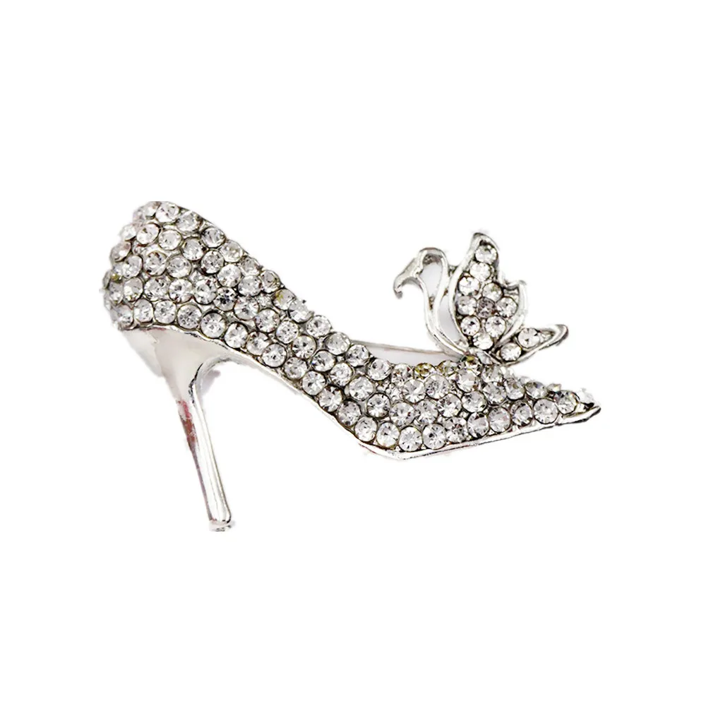 

Fashion Crystal Shoes Brooches Vintage High Heels Rhinestone Brooch for Women Lady Corsage Sweater Lapel Pins Jewelry