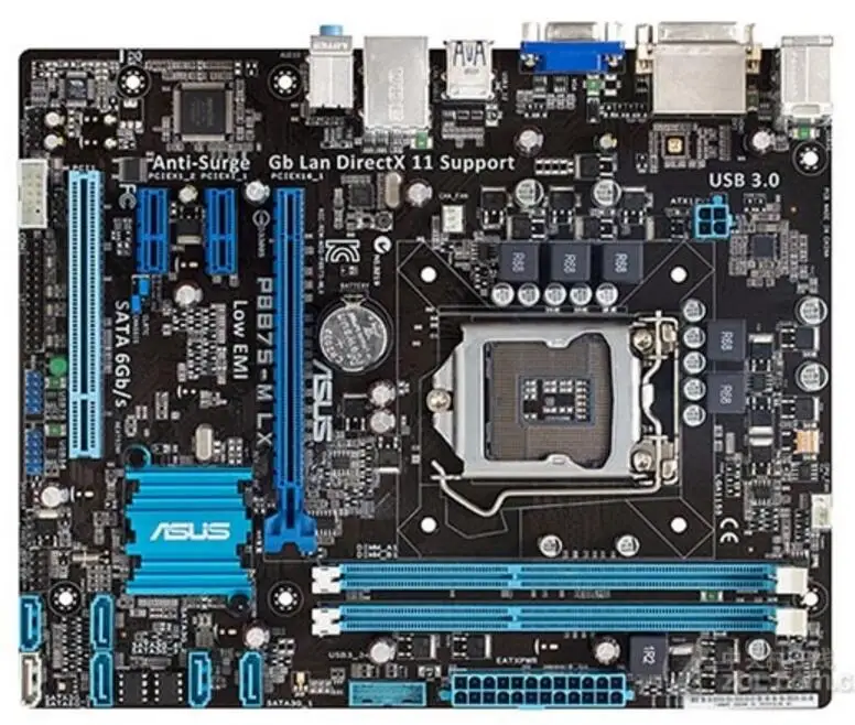 LGA1155 для ASUS 1155 LX оригинальная б/у настольная B75 материнская плата DDR3 USB3.0