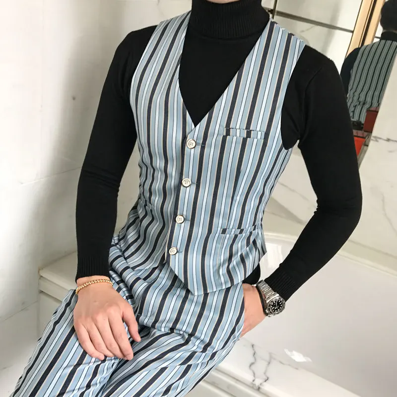 Mens De Ciel c Bal Bleu Élégant Bande Mariage Partie 5xl Sociale Smoking Slim Coréen Vestes Terno Fit A Hommes Costumes b dIxwRqnE