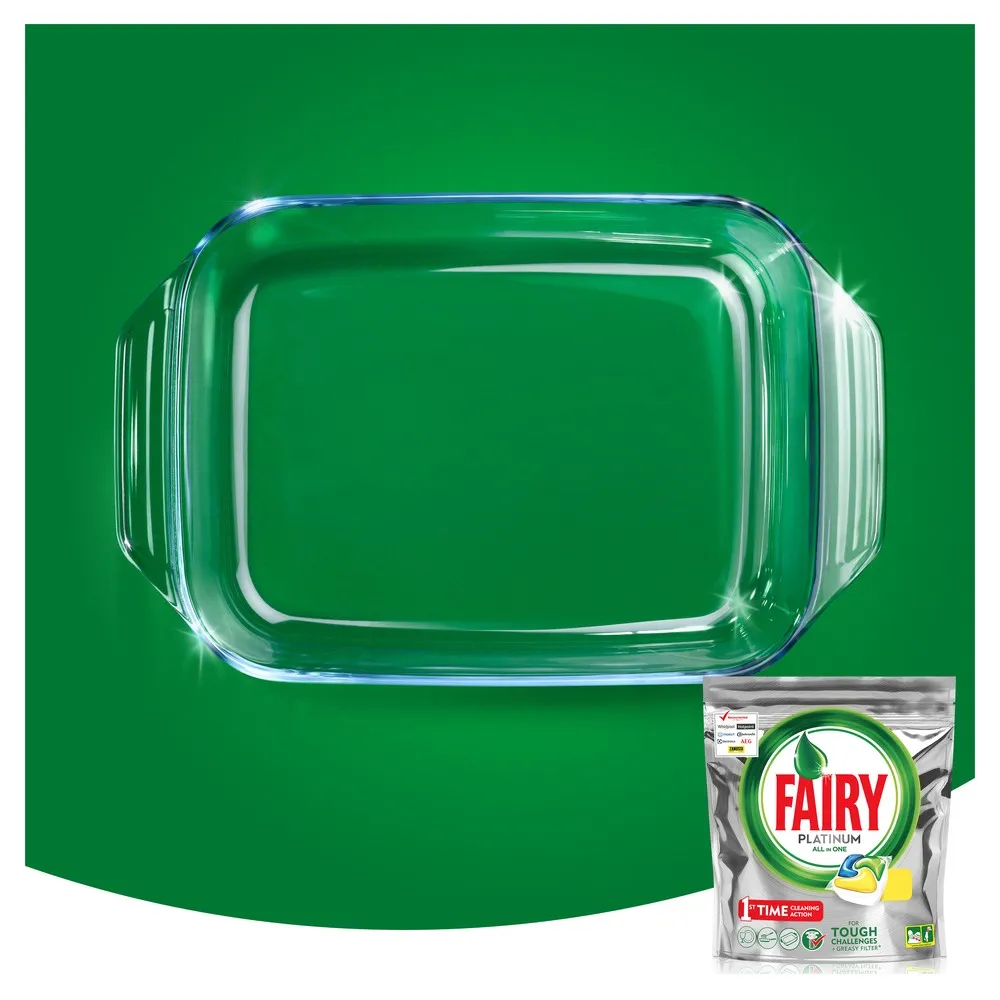 Lemon Dishwasher Tablets Fairy Platinum All in One Lemon (Pack of 70) Tableware Washing Dishes Detergents for Dishwashers ► Photo 3/6