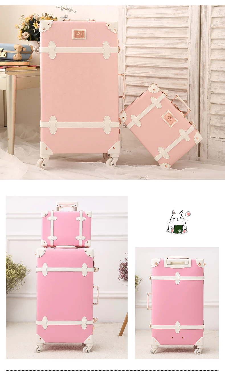 2018 стиль для девочек багаж 20 "22" 24 "Большие размеры пользовательские чемодан carry-онов искусственной кожи качественный материал spinner прокатки