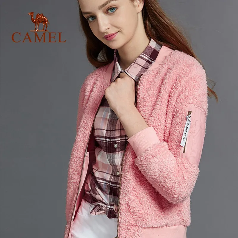

CAMEL Winter Outerwear Coats And Jackets Women Soild Zipper Womans Long Full Slim Female Winter Fleece Jackets Winter Women