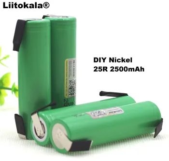 

4PCS Liitokala 18650 25R 2500mAh lithium battery 20A continuous discharge power electronic battery for +DIY Nickel sheets