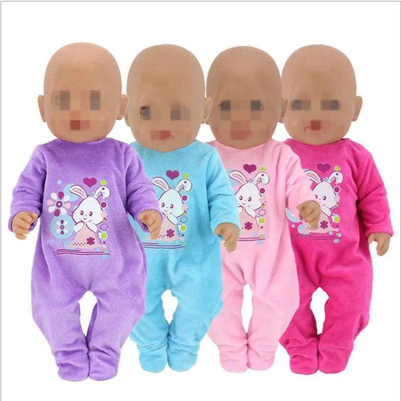 

Born New Baby Fit 18 inch 40-43cm Doll Blue Pink Red Rabbit Clothes accessories For Baby Gift