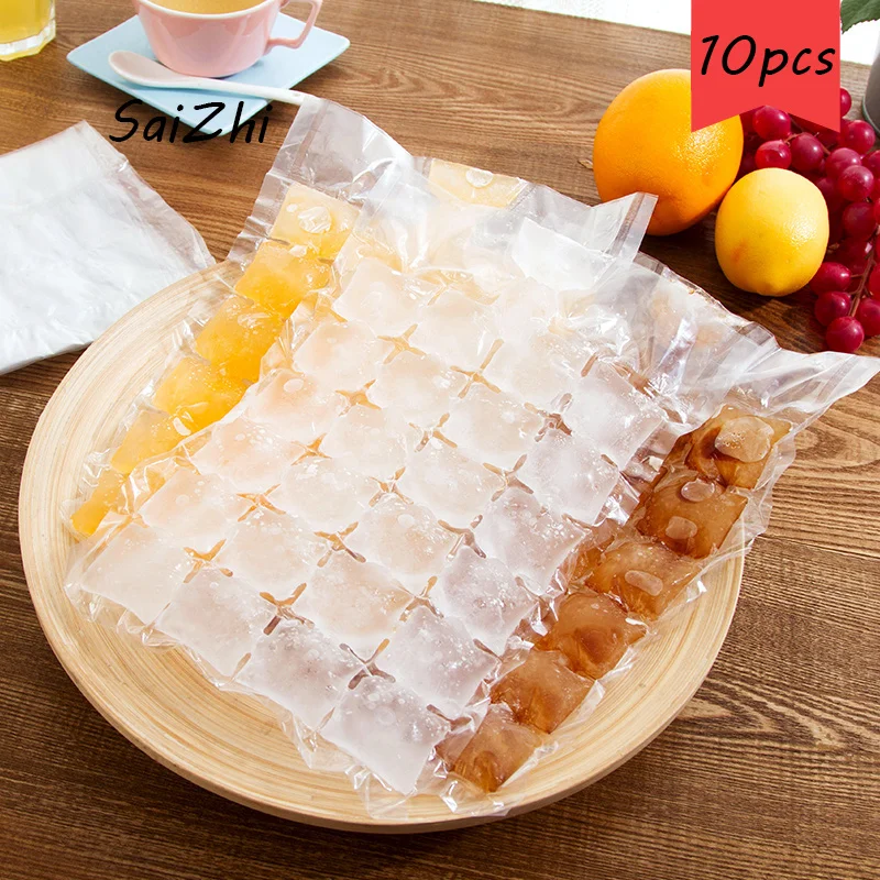

10 pcs Disposable Ice Cube Bag Kitchen Creative Ice Mold Water Injection Cocktail Makes Ice bag Juice Drink DIY Tools QC0704