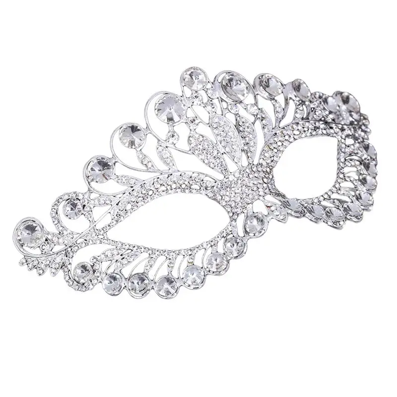 Роскошные элегантные бриллиантовые стразы маска маскарадные вечерние украшения корона маска сплав для женщин вечерние аксессуары для декора(серебро