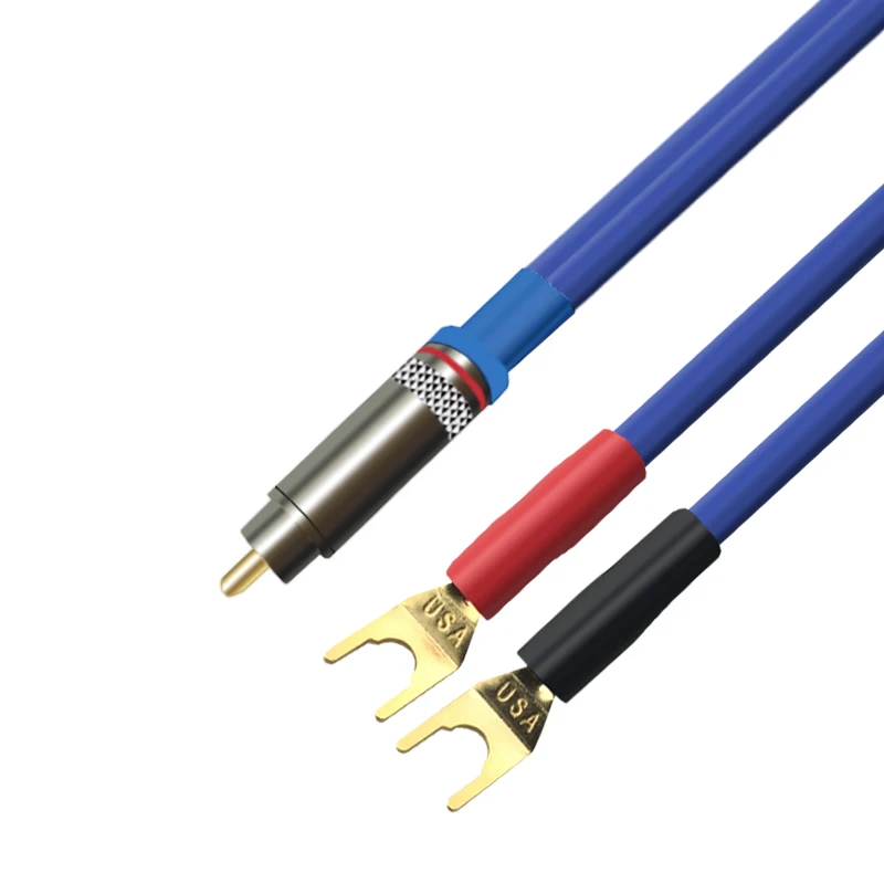 

Active Speaker Cable Dual Spade Banana to RCA Single Audio Cable Male RCA to 2 Y Plug OFC Gold-plated Amplifier