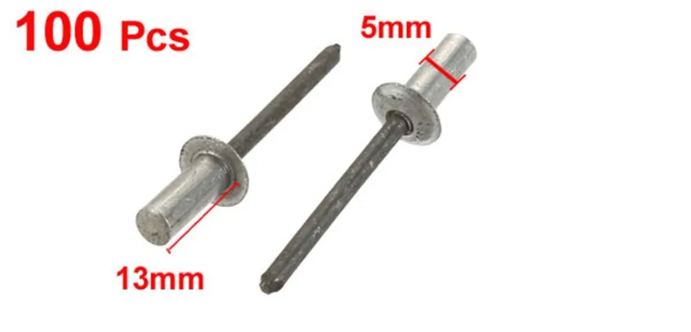 100 шт 5x8/10/13 мм слепые заклепки Алюминий Круглый купол головы закрытый конец слепые заклепки застежка-молния для машин электрическое оборудование