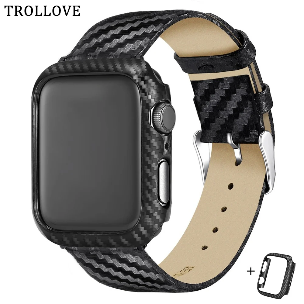 Ремешок из углеродного волокна для Apple Watch Band 40 мм 44 сменный Браслет наручных
