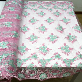 

Best Selling French Embroidery Tulle Fabric Nigerian Wedding Lace Beaded And Stones African Lace X765-8