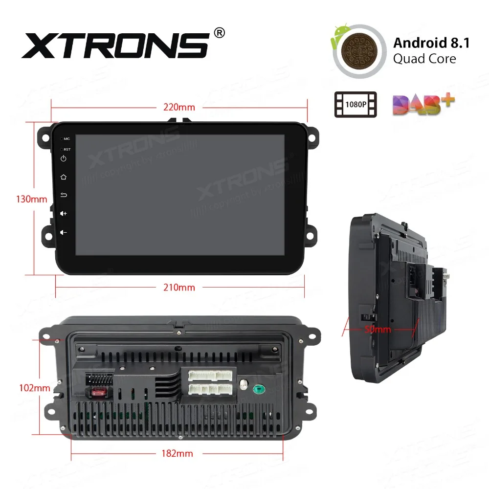 XTRONS " Android 8,1 автомобильный Радио плеер gps RCA OBD без DVD для VW Volkswagen Golf Plus Passat CC Touran Tiguan Sharan для Skoda