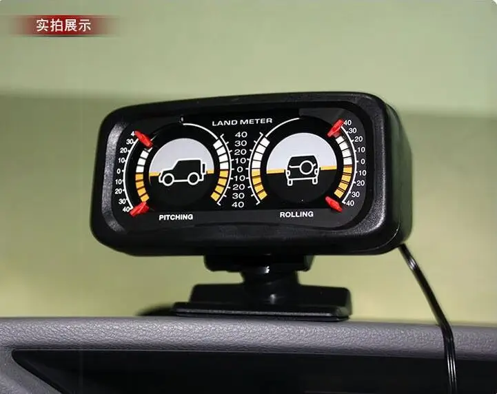 

new Car Auto Compass adjustable Balance Meter Slope Indicator Land Meter with LED Light For Off-Road Vehicle SUV Guide ball