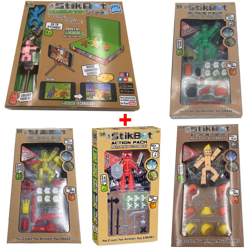 

Screen Animation Studio Toy Shed Make Stop Motion Films with Cute Figurines Animation Gift Toys Weapon Pack Stikbot Pets