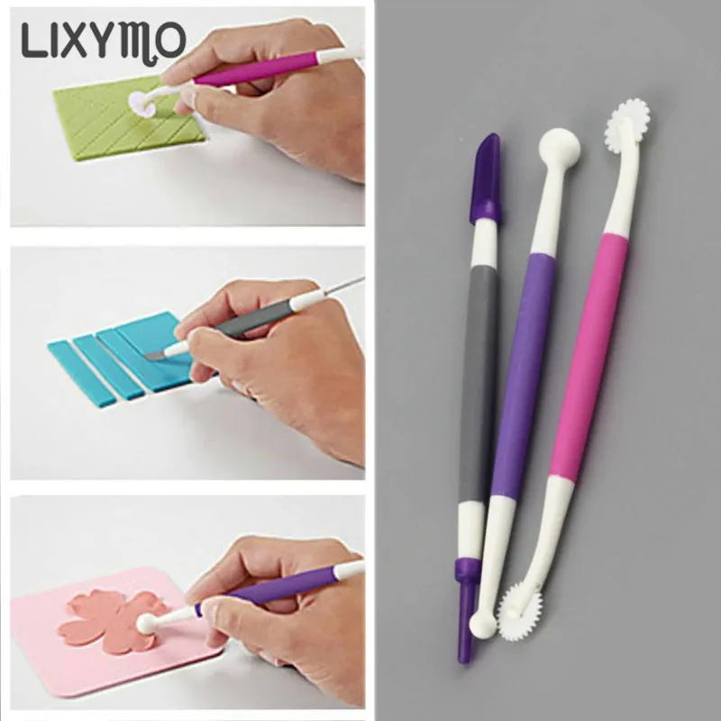 NEW 3pcs/set Fondant Pens Cake Decorating Flower Modelling Craft Clays