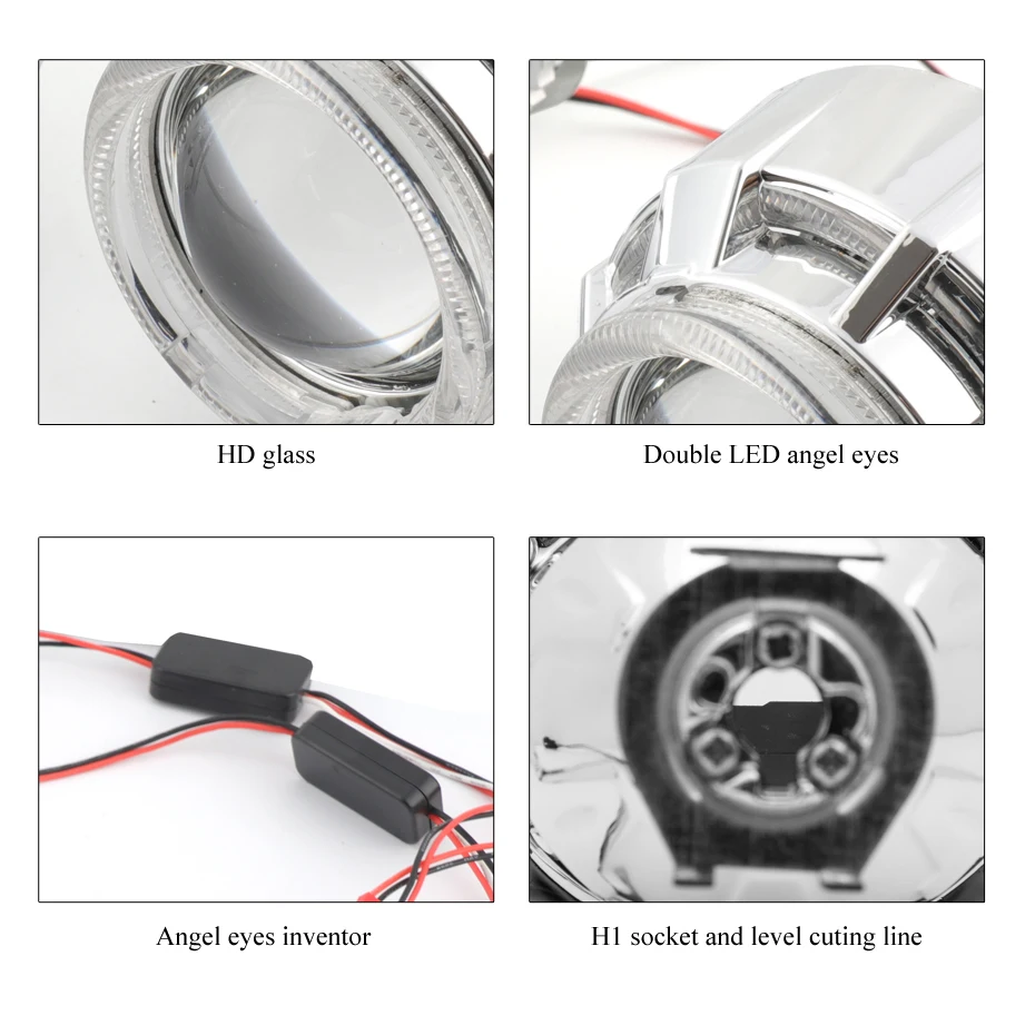 RONAN 2,0 дюймов мотоцикл би ксенон HID объектив проектора с двойным светодиодный провод ангельские глазки для H4 H7 фара модифицированного использования ксенон H1
