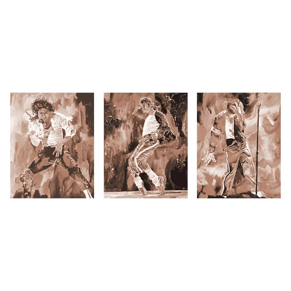 3 Панели поп-арт знаменитая звезда Майкл Джексон плакат Холст Картина Настенная картина Куадрос украшение для гостиной без рамы - Цвет: Красный
