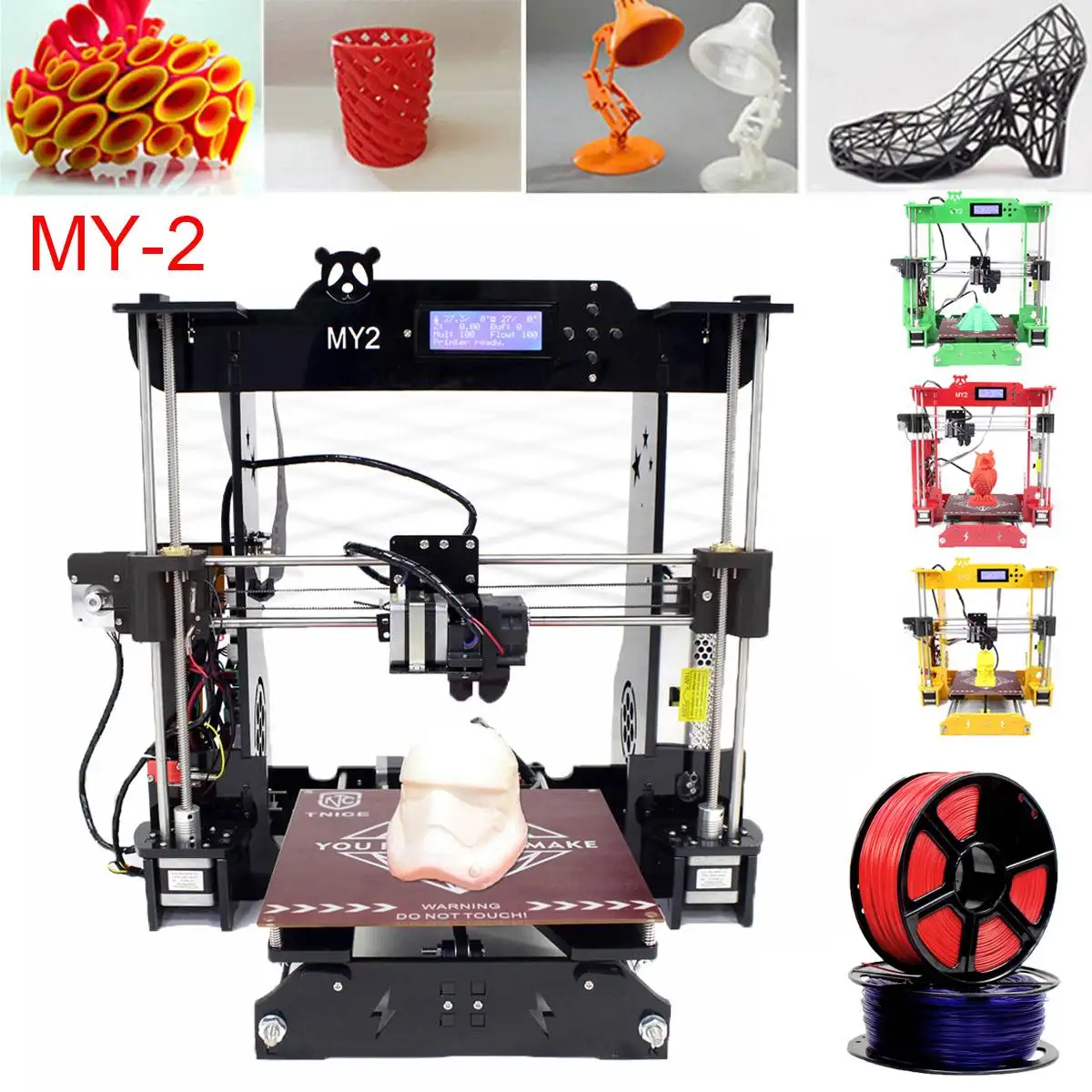 

MY-2 DIY 3D Printer Kit Large Printing Area 3D Printing Convenient Easy Printer Black/Red/Green/Yellow