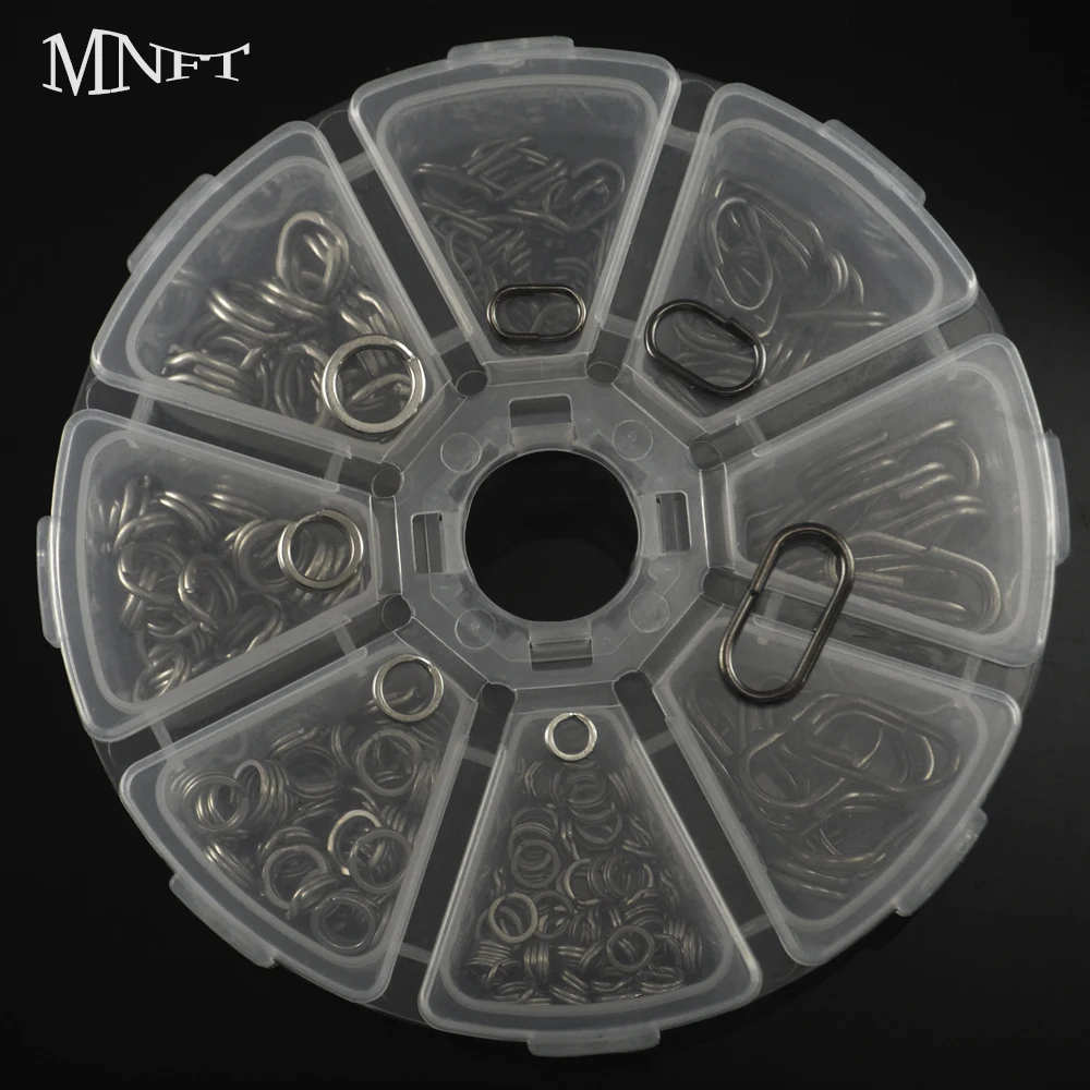 MNFT 240Pcs Round & Oval Mixed Size Double Split Rings High Strength