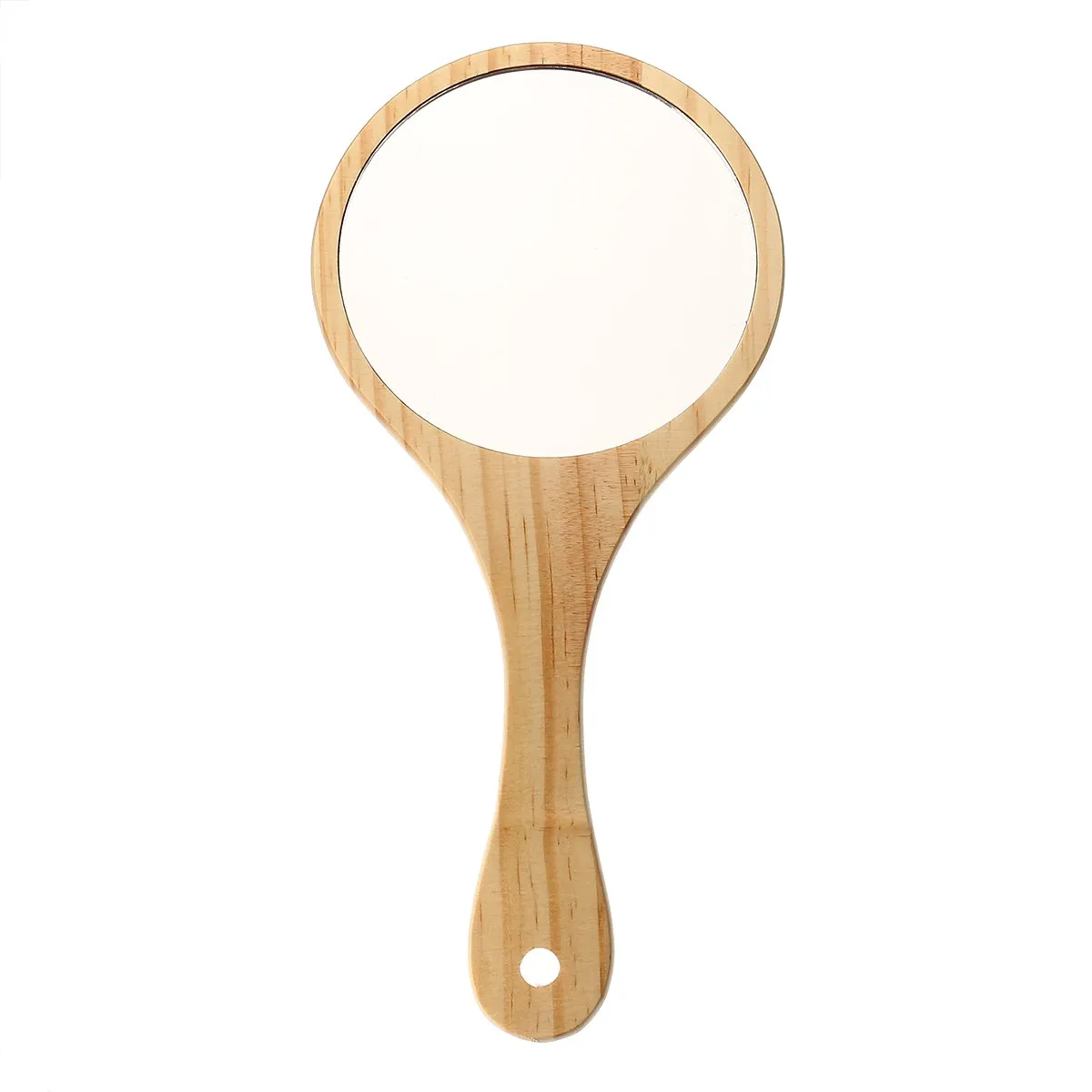 

New Big Round Wood Vintage Hand Mirror Makeup Vanity Mirror Portable Cosmetic Make Up Compact Mirrors With Handle For Women