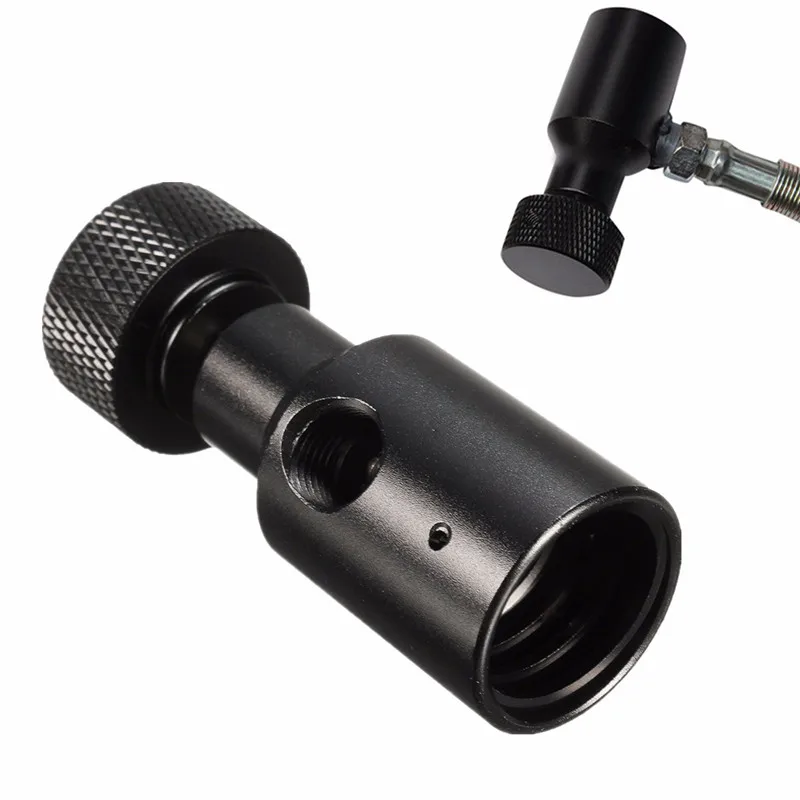 

On/Off Adapter For Fill Soda Stream Tank Black Metal Filling CO2 to SodaStream Tank Knurled Pattern Handle Include 2 Output Port