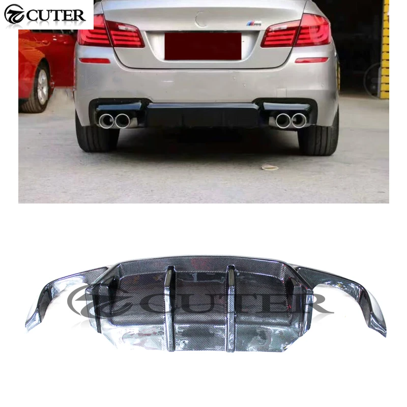 

F10 F18 M5 3D Style Carbon Fiber No Buckle Rear Lip Diffuser Car Styling for BMW 5 Series F10 F18 520i 525i 530i 535i 2011-2017