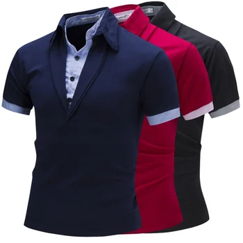 

Men's Fashion Menswear Striped Men's polo Shirt Two Pieces Cotta