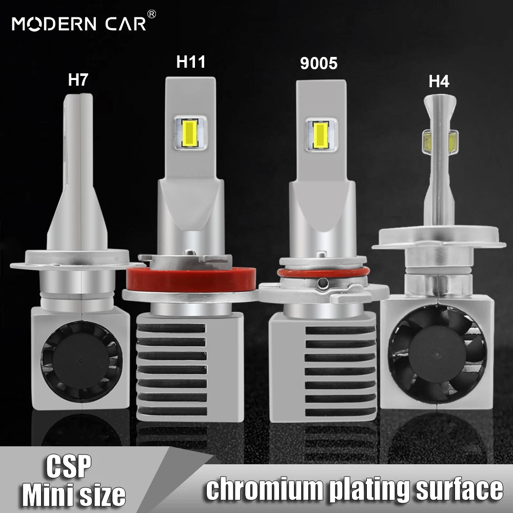 Современный автомобильный Новое поступление CSP 60 Вт 9000LM двусторонний Вентилятор охлаждения дизайн автомобильная светодиодная лампа для фары H11 H7 H4 9005 9006 9012 880 H3 светильник