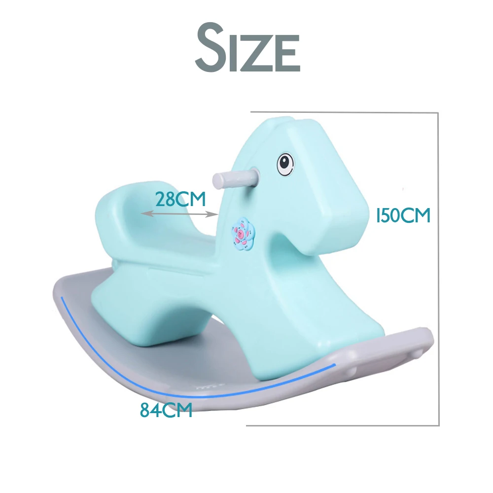 Милые пластиковые лошади-качалки, Крытый Открытый качалка пони обучающая езда на роликах, отличная игрушка подарок на день рождения для детей