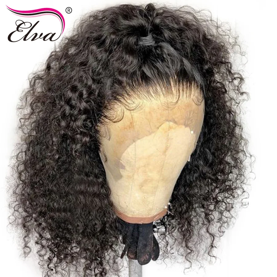 

Pre Plucked Lace Front Human Hair Wigs For Women Curly Lace Front Wig With Baby Hair Bleached Knots 13x6 Elva Hair Remy Lace Wig