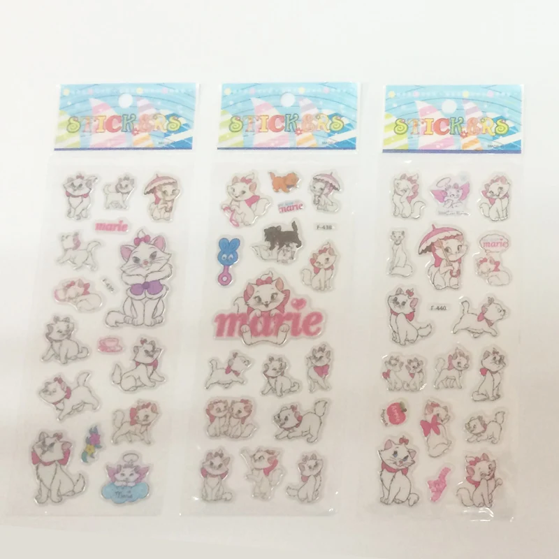 3 sheets/set Marie Cat bubble stickers for kids bedroom decor notebook diary 3D sticker doodle toy | Игрушки и хобби
